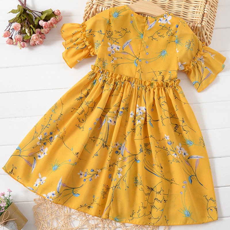 Humor Bear Toddler Girls Dress Summer 2020 Princess Party Dress Flare Short Sleeves Ruched Floral Print Dress Girls Clothing Humor Bear Toddler Girls Dress Summer 2020 Princess Party Dress Flare Short Sleeves Ruched Floral Print Dress Girls Clothing