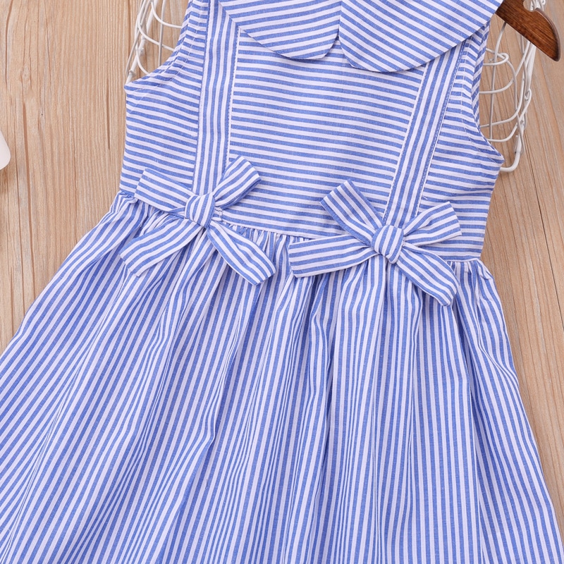 Humor Bear Summer Girls Dress Striped Bow Princess Dress Girls Doll Collar Sleeveless Dress For Girls Children Clothing Humor Bear Summer Girls Dress Striped Bow Princess Dress Girls Doll Collar Sleeveless Dress For Girls Children Clothing