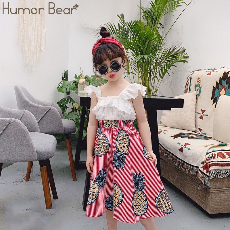 Humor Bear Baby Girls Clothing Set Summer Korean Flying Sleeve T-shirt+Suspender Skirt Bow Kids 2PCS Suit Toddler Girl Clothes Humor Bear Baby Girls Clothing Set Summer Korean Flying Sleeve T-shirt+Suspender Skirt Bow Kids 2PCS Suit Toddler Girl Clothes