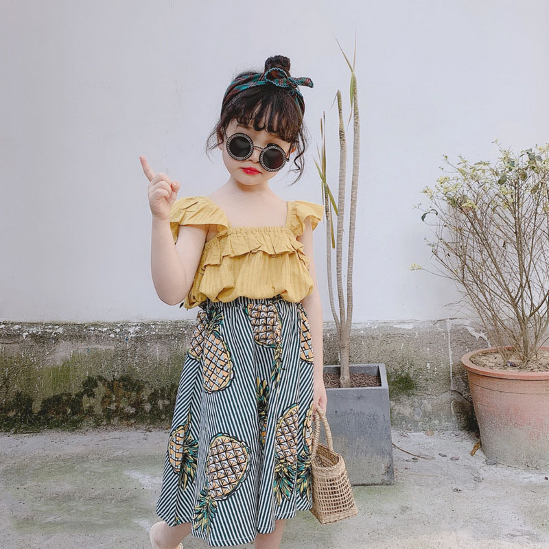 Humor Bear Baby Girls Clothing Set Summer Korean Flying Sleeve T-shirt+Suspender Skirt Bow Kids 2PCS Suit Toddler Girl Clothes Humor Bear Baby Girls Clothing Set Summer Korean Flying Sleeve T-shirt+Suspender Skirt Bow Kids 2PCS Suit Toddler Girl Clothes