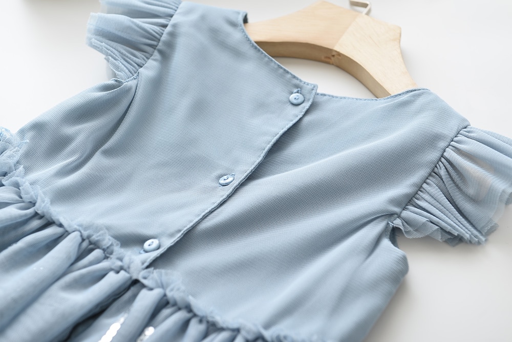 Humor Bear Girls Dress Summer Brand New Sequin Splicing Yarn Girls Round Neck Flying Sleeve Dress Baby Kids Girls Clothing Humor Bear Girls Dress Summer Brand New Sequin Splicing Yarn Girls Round Neck Flying Sleeve Dress Baby Kids Girls Clothing