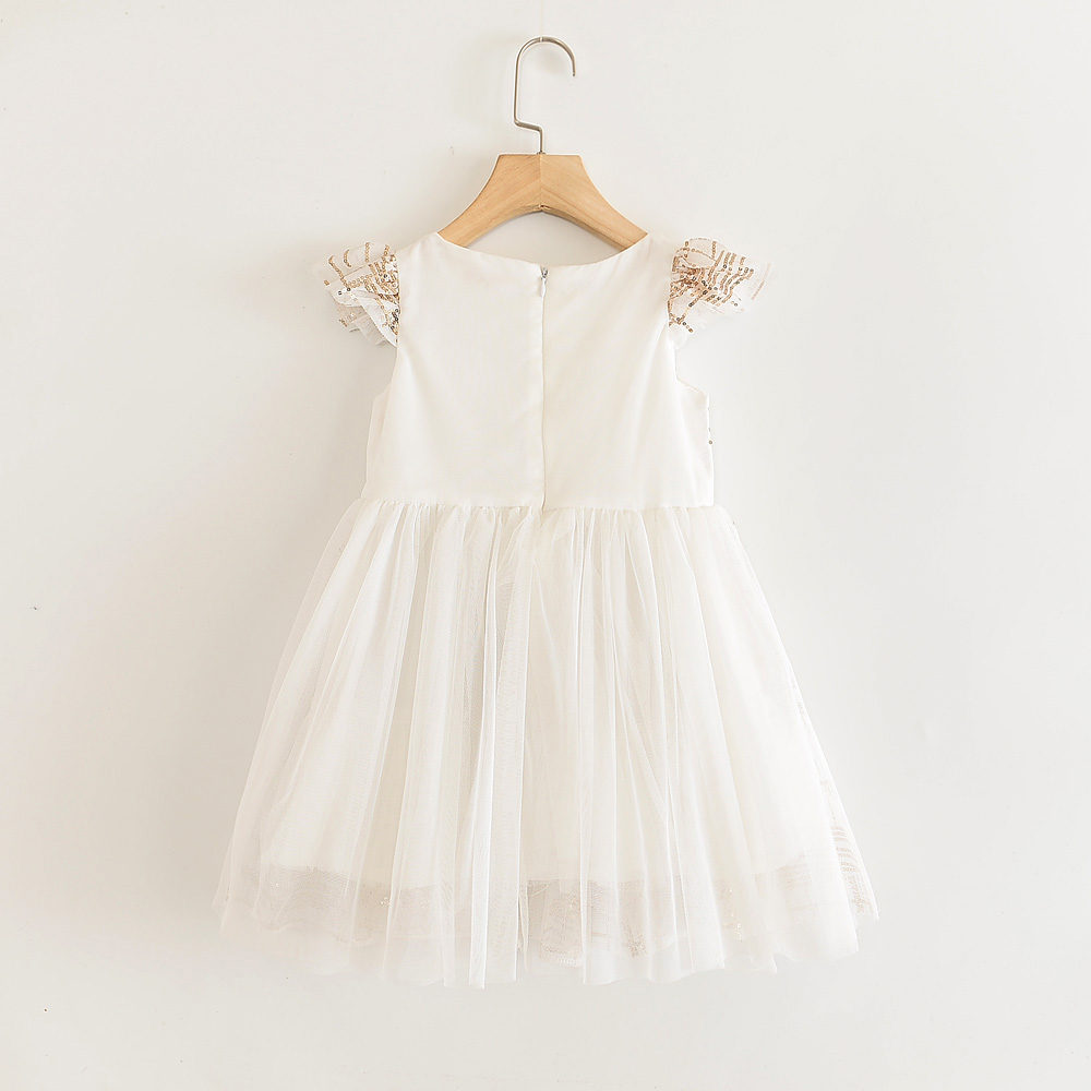 Humor Bear Girls Dress Summer Brand New Sequin Splicing Yarn Girls Round Neck Flying Sleeve Dress Baby Kids Girls Clothing Humor Bear Girls Dress Summer Brand New Sequin Splicing Yarn Girls Round Neck Flying Sleeve Dress Baby Kids Girls Clothing