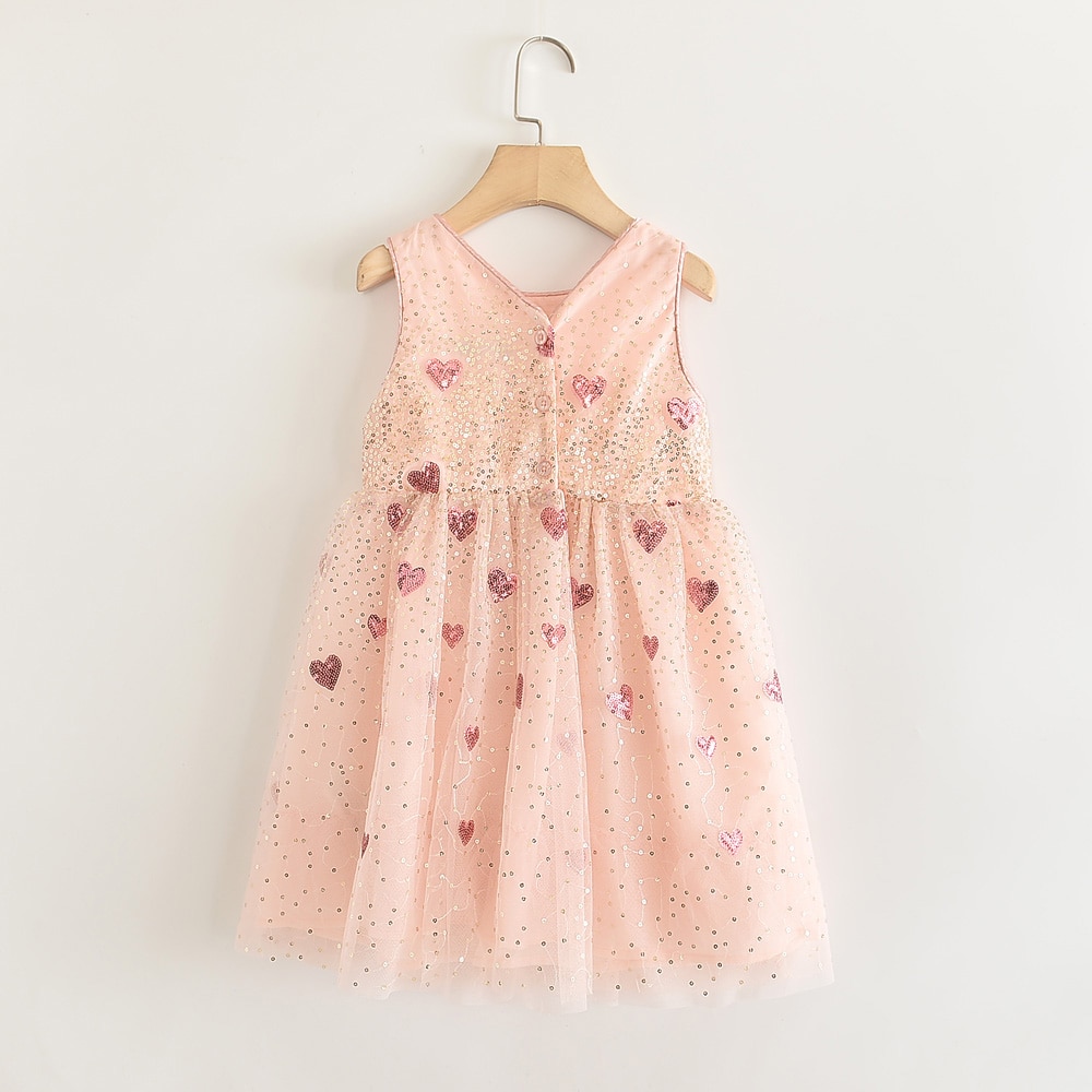 Humor Bear Girls Dress Summer Brand New Sequin Splicing Yarn Girls Round Neck Sleeveless Love Dot Dress Baby Kids Girls Clothing Humor Bear Girls Dress Summer Brand New Sequin Splicing Yarn Girls Round Neck Sleeveless Love Dot Dress Baby Kids Girls Clothing