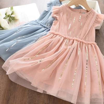 Humor Bear Girls Dress Summer Brand New Sequin Splicing Yarn Girls Round Neck Sleeveless Love Dot Dress Baby Kids Girls Clothing Humor Bear Girls Dress Summer Brand New Sequin Splicing Yarn Girls Round Neck Sleeveless Love Dot Dress Baby Kids Girls Clothing