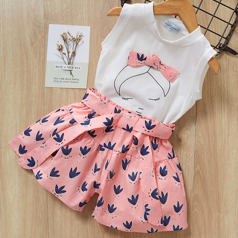 Bear Leader Girls Clothing 2020 New Casual Kids Sleeveless Vest and Pants 2PCS Girl Baby Lace Outfits Sweet Fashion Suits 3 7Y Bear Leader Girls Clothing 2020 New Casual Kids Sleeveless Vest and Pants 2PCS Girl Baby Lace Outfits Sweet Fashion Suits 3 7Y