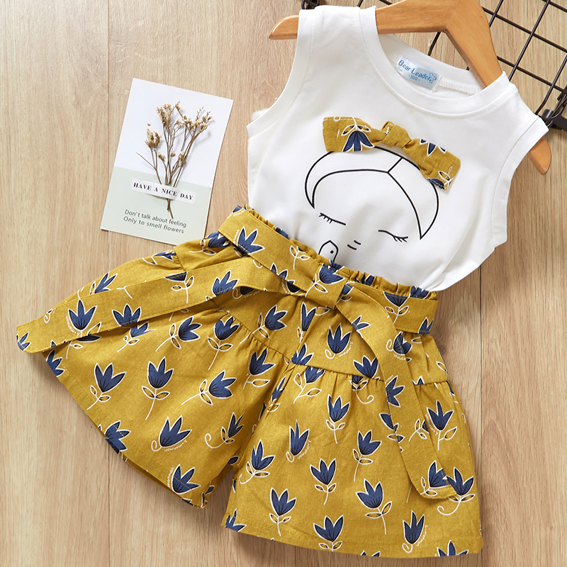 Bear Leader Girls Clothing 2020 New Casual Kids Sleeveless Vest and Pants 2PCS Girl Baby Lace Outfits Sweet Fashion Suits 3 7Y Bear Leader Girls Clothing 2020 New Casual Kids Sleeveless Vest and Pants 2PCS Girl Baby Lace Outfits Sweet Fashion Suits 3 7Y
