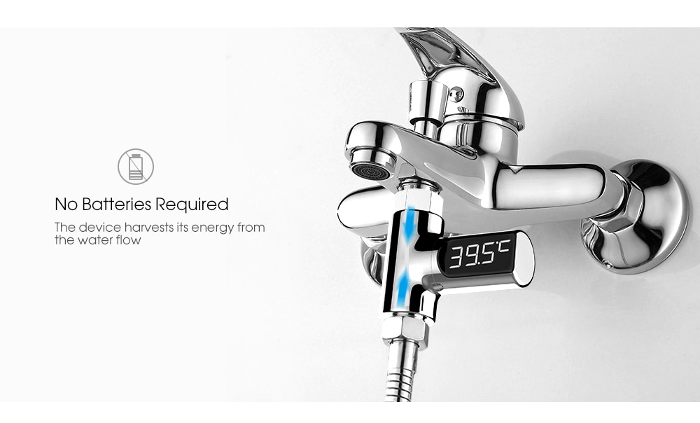 Newest LED Display Home Water Shower Thermometer Flow Self-Generating Electricity Water Temperture Meter Monitor For Baby Care Newest LED Display Home Water Shower Thermometer Flow Self-Generating Electricity Water Temperture Meter Monitor For Baby Care