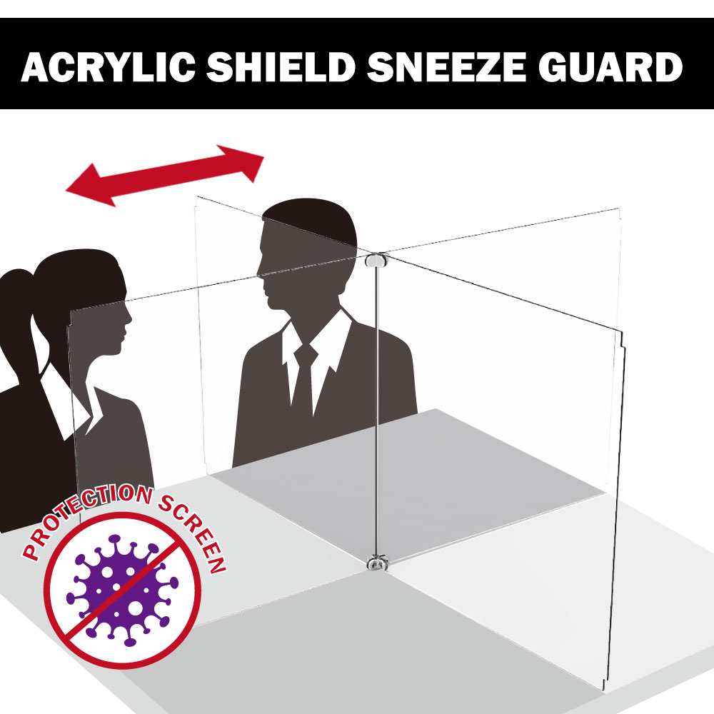 Acrylic Sneeze Guard Shield Clear Perfection For 4 person School, Classroom, Counter, Office, Restaurant Desk Protective Screen Acrylic Sneeze Guard Shield Clear Perfection For 4 person School, Classroom, Counter, Office, Restaurant Desk Protective Screen