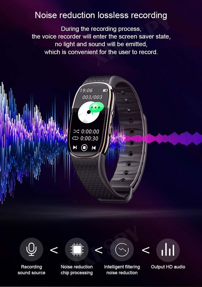 XIXI SPY Voice recorder Dictaphone audio watch bracelet MP3 mini sound professional micro digital activated XIXI SPY Voice recorder Dictaphone audio watch bracelet MP3 mini sound professional micro digital activated
