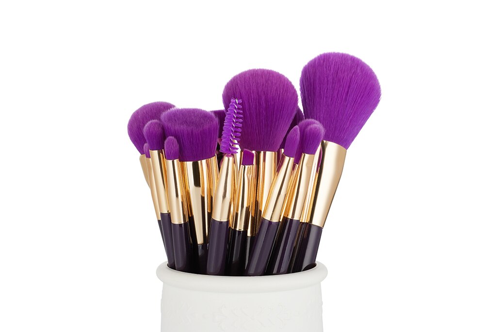 Makeup Brushes Set 15pcs Blue/Purple Eyeliner Contour Makeup Brushes Set 15pcs Blue/Purple Eyeliner Contour