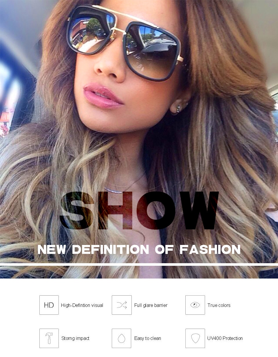 TrivCare New Fashion Big Frame Sunglasses For Men /Women TrivCare New Fashion Big Frame Sunglasses For Men /Women
