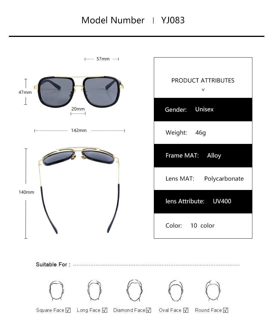 TrivCare New Fashion Big Frame Sunglasses For Men /Women TrivCare New Fashion Big Frame Sunglasses For Men /Women
