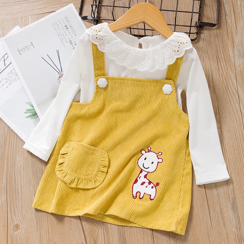 Melario Baby Girl Dress Spring Baby Girl Princess Clothes Cute Girls Long Sleeve T-shirt Tops Cartoon Giraffe Dress 2pcs Suit Melario Baby Girl Dress Spring Baby Girl Princess Clothes Cute Girls Long Sleeve T-shirt Tops Cartoon Giraffe Dress 2pcs Suit