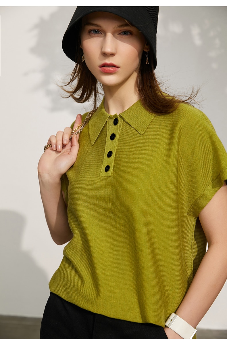 Amii Minimalism Spring Summer Women's Sweater Causal Solid Polo Lapel Loose Women Pullover Fashion Female Shirt Tops 12140315 Amii Minimalism Spring Summer Women's Sweater Causal Solid Polo Lapel Loose Women Pullover Fashion Female Shirt Tops 12140315