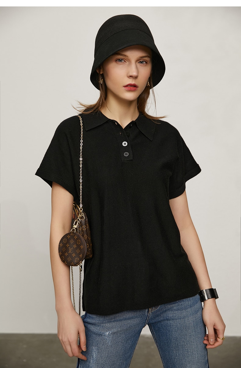Amii Minimalism Spring Summer Women's Sweater Causal Solid Polo Lapel Loose Women Pullover Fashion Female Shirt Tops 12140315 Amii Minimalism Spring Summer Women's Sweater Causal Solid Polo Lapel Loose Women Pullover Fashion Female Shirt Tops 12140315