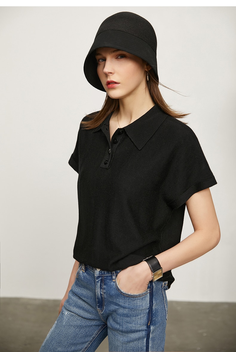 Amii Minimalism Spring Summer Women's Sweater Causal Solid Polo Lapel Loose Women Pullover Fashion Female Shirt Tops 12140315 Amii Minimalism Spring Summer Women's Sweater Causal Solid Polo Lapel Loose Women Pullover Fashion Female Shirt Tops 12140315