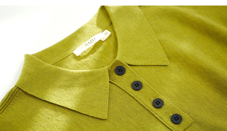 Amii Minimalism Spring Summer Women's Sweater Causal Solid Polo Lapel Loose Women Pullover Fashion Female Shirt Tops 12140315 Amii Minimalism Spring Summer Women's Sweater Causal Solid Polo Lapel Loose Women Pullover Fashion Female Shirt Tops 12140315