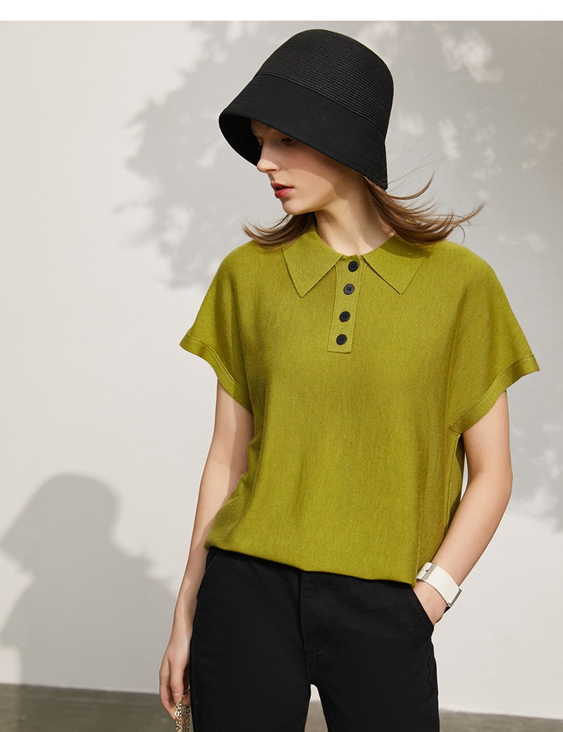 Amii Minimalism Spring Summer Women's Sweater Causal Solid Polo Lapel Loose Women Pullover Fashion Female Shirt Tops 12140315 Amii Minimalism Spring Summer Women's Sweater Causal Solid Polo Lapel Loose Women Pullover Fashion Female Shirt Tops 12140315