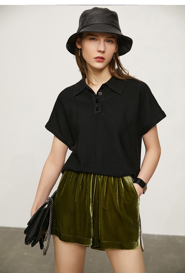 Amii Minimalism Spring Summer Women's Sweater Causal Solid Polo Lapel Loose Women Pullover Fashion Female Shirt Tops 12140315 Amii Minimalism Spring Summer Women's Sweater Causal Solid Polo Lapel Loose Women Pullover Fashion Female Shirt Tops 12140315