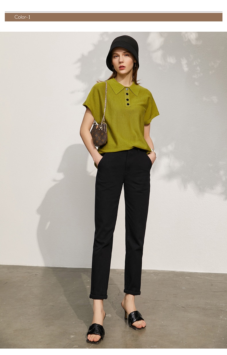 Amii Minimalism Spring Summer Women's Sweater Causal Solid Polo Lapel Loose Women Pullover Fashion Female Shirt Tops 12140315 Amii Minimalism Spring Summer Women's Sweater Causal Solid Polo Lapel Loose Women Pullover Fashion Female Shirt Tops 12140315