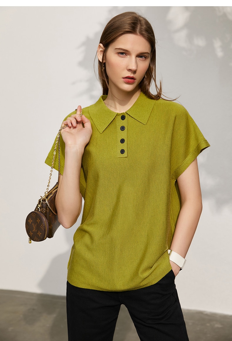 Amii Minimalism Spring Summer Women's Sweater Causal Solid Polo Lapel Loose Women Pullover Fashion Female Shirt Tops 12140315 Amii Minimalism Spring Summer Women's Sweater Causal Solid Polo Lapel Loose Women Pullover Fashion Female Shirt Tops 12140315