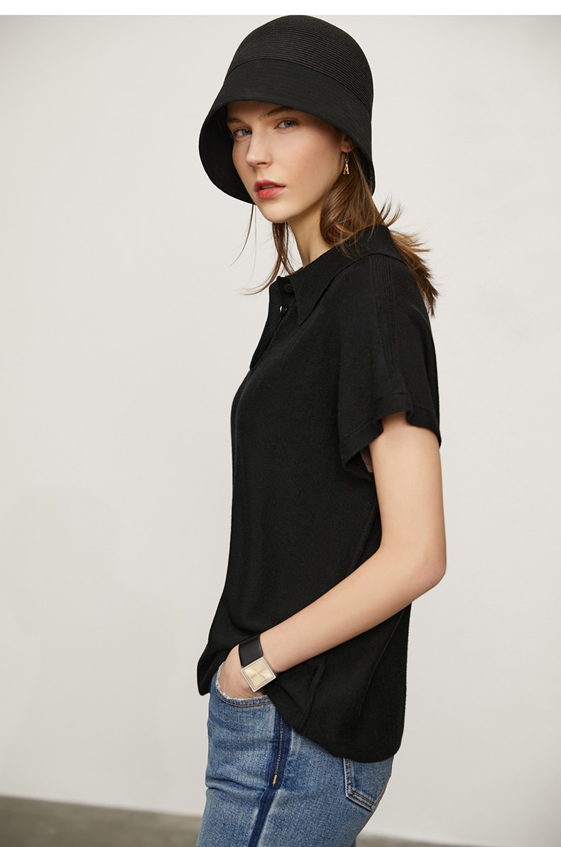 Amii Minimalism Spring Summer Women's Sweater Causal Solid Polo Lapel Loose Women Pullover Fashion Female Shirt Tops 12140315 Amii Minimalism Spring Summer Women's Sweater Causal Solid Polo Lapel Loose Women Pullover Fashion Female Shirt Tops 12140315