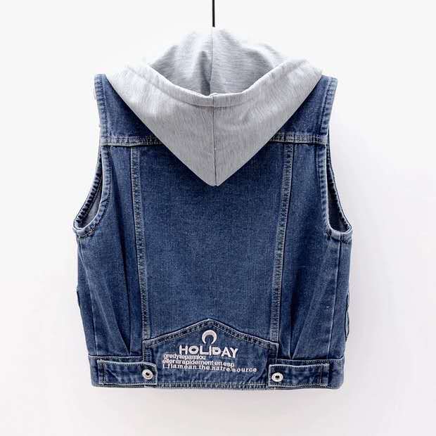 2020 New Denim Vest Waistcoat Women Plus size Loose Wild Jeans Coats Woman Hooded Short Vest Tops Jacket Female Korean Slim Vest 2020 New Denim Vest Waistcoat Women Plus size Loose Wild Jeans Coats Woman Hooded Short Vest Tops Jacket Female Korean Slim Vest