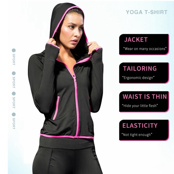Women's Running Jacket Clothes Long Sleeve Running Hoodie Yoga Gym Fitness Tight Tops Quick-Dry Breathable Sports Coat Women's Running Jacket Clothes Long Sleeve Running Hoodie Yoga Gym Fitness Tight Tops Quick-Dry Breathable Sports Coat