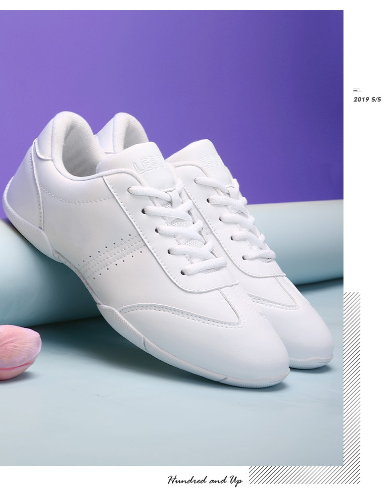 White Aerobic Shoes Children's Adult Fitness Shoes Gymnastics Sports Dance Shoes for Women Cheerleading Shoes Women's Square White Aerobic Shoes Children's Adult Fitness Shoes Gymnastics Sports Dance Shoes for Women Cheerleading Shoes Women's Square