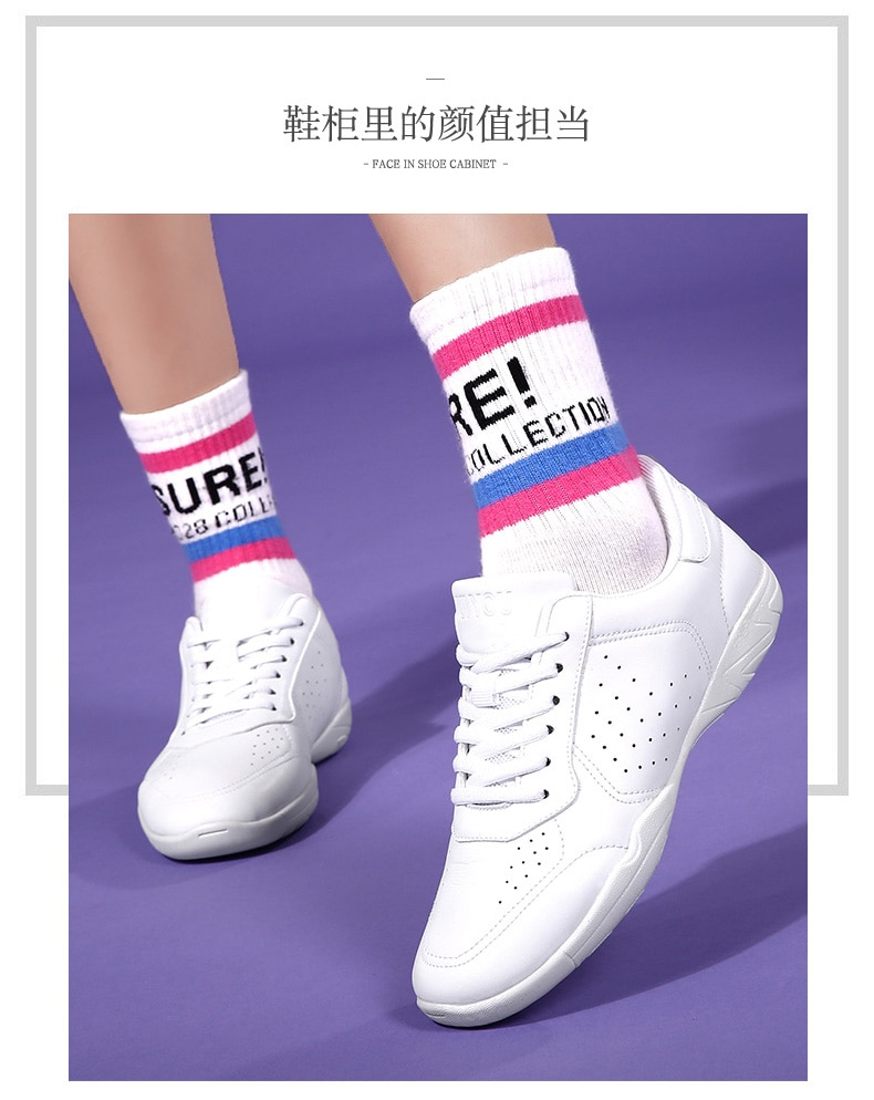 White Aerobic Shoes Children's Adult Fitness Shoes Gymnastics Sports Dance Shoes for Women Cheerleading Shoes Women's Square White Aerobic Shoes Children's Adult Fitness Shoes Gymnastics Sports Dance Shoes for Women Cheerleading Shoes Women's Square