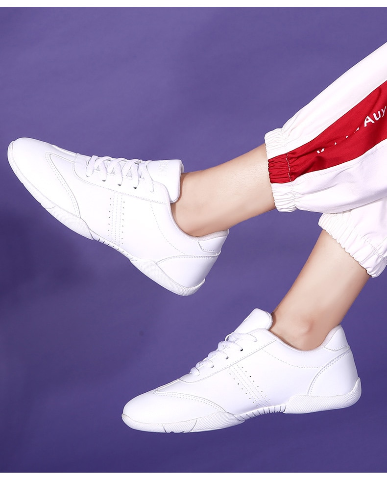 White Aerobic Shoes Children's Adult Fitness Shoes Gymnastics Sports Dance Shoes for Women Cheerleading Shoes Women's Square White Aerobic Shoes Children's Adult Fitness Shoes Gymnastics Sports Dance Shoes for Women Cheerleading Shoes Women's Square