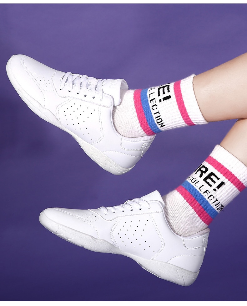 White Aerobic Shoes Children's Adult Fitness Shoes Gymnastics Sports Dance Shoes for Women Cheerleading Shoes Women's Square White Aerobic Shoes Children's Adult Fitness Shoes Gymnastics Sports Dance Shoes for Women Cheerleading Shoes Women's Square