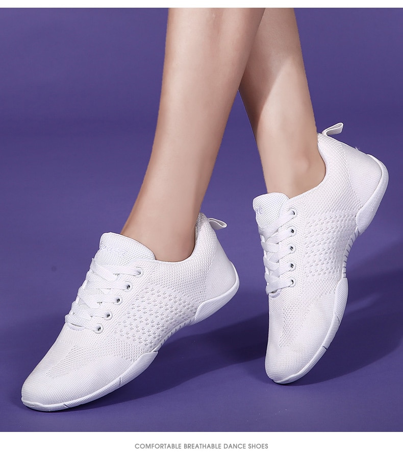 White Aerobic Shoes Children's Adult Fitness Shoes Gymnastics Sports Dance Shoes for Women Cheerleading Shoes Women's Square White Aerobic Shoes Children's Adult Fitness Shoes Gymnastics Sports Dance Shoes for Women Cheerleading Shoes Women's Square