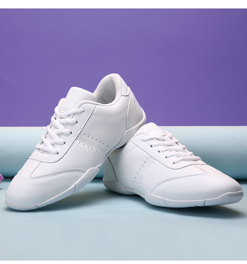 White Aerobic Shoes Children's Adult Fitness Shoes Gymnastics Sports Dance Shoes for Women Cheerleading Shoes Women's Square White Aerobic Shoes Children's Adult Fitness Shoes Gymnastics Sports Dance Shoes for Women Cheerleading Shoes Women's Square