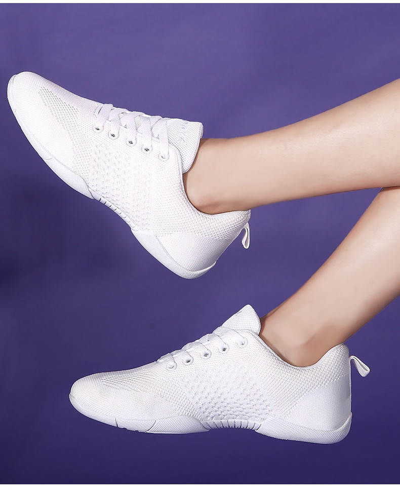 White Aerobic Shoes Children's Adult Fitness Shoes Gymnastics Sports Dance Shoes for Women Cheerleading Shoes Women's Square White Aerobic Shoes Children's Adult Fitness Shoes Gymnastics Sports Dance Shoes for Women Cheerleading Shoes Women's Square