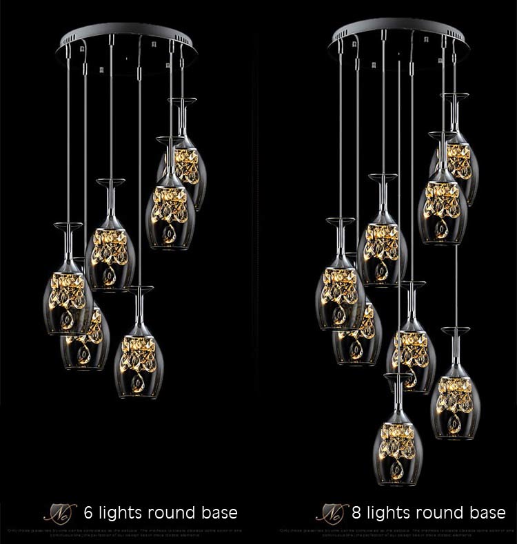 Modern Crystal Led Pendant Light Fixtures Glass Cup Lampshade Suspension Hanging Lamp Dining Room Kitchen Decor Home Lighting Modern Crystal Led Pendant Light Fixtures Glass Cup Lampshade Suspension Hanging Lamp Dining Room Kitchen Decor Home Lighting