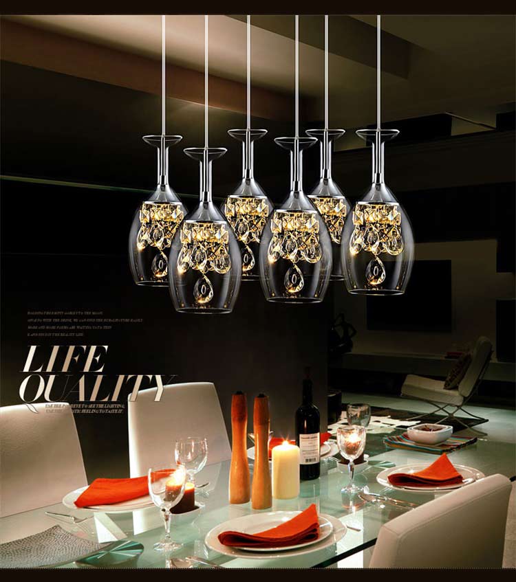 Modern Crystal Led Pendant Light Fixtures Glass Cup Lampshade Suspension Hanging Lamp Dining Room Kitchen Decor Home Lighting Modern Crystal Led Pendant Light Fixtures Glass Cup Lampshade Suspension Hanging Lamp Dining Room Kitchen Decor Home Lighting