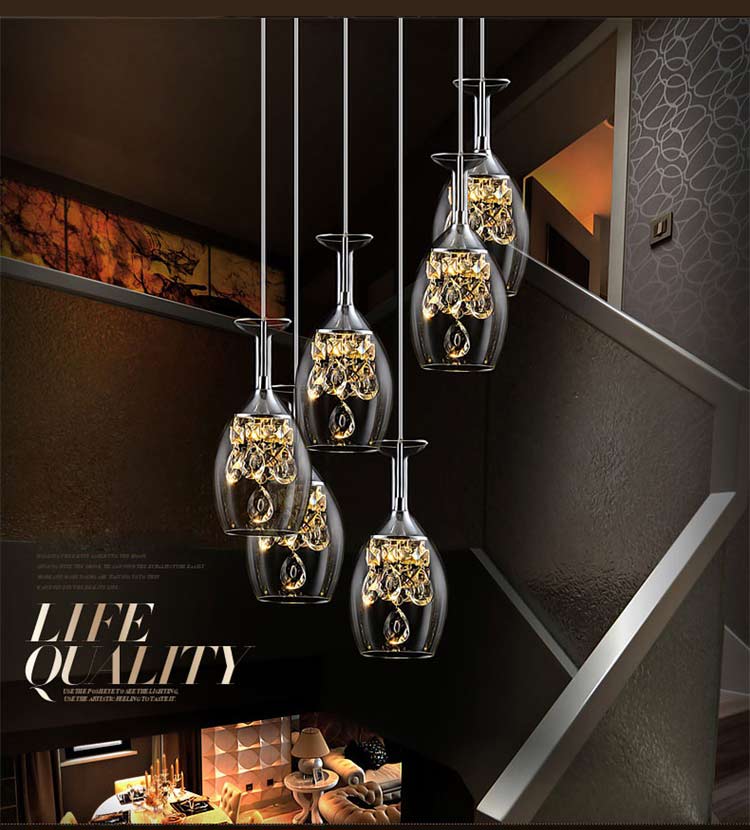 Modern Crystal Led Pendant Light Fixtures Glass Cup Lampshade Suspension Hanging Lamp Dining Room Kitchen Decor Home Lighting Modern Crystal Led Pendant Light Fixtures Glass Cup Lampshade Suspension Hanging Lamp Dining Room Kitchen Decor Home Lighting